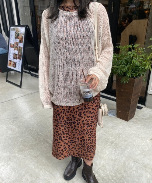 nemne store（ネンネストア）の「【低身長用サイズあり】透けニットプルオーバー（ニット/セーター・レディース・ダークブラウン/ピンク/ブルー/アイボリー・SMALL/MEDIUM）」の7枚目の写真
