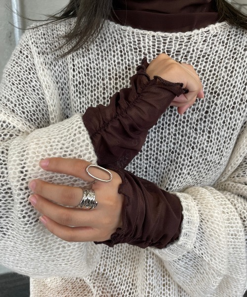 nemne store（ネンネストア）の「【低身長用サイズあり】透けニットプルオーバー（ニット/セーター・レディース・ダークブラウン/ピンク/ブルー/アイボリー・SMALL/MEDIUM）」の12枚目の写真