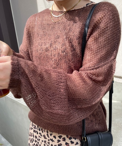 nemne store（ネンネストア）の「【低身長用サイズあり】透けニットプルオーバー（ニット/セーター・レディース・ダークブラウン/ピンク/ブルー/アイボリー・SMALL/MEDIUM）」の18枚目の写真