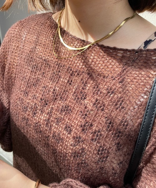 nemne store（ネンネストア）の「【低身長用サイズあり】透けニットプルオーバー（ニット/セーター・レディース・ダークブラウン/ピンク/ブルー/アイボリー・SMALL/MEDIUM）」の19枚目の写真