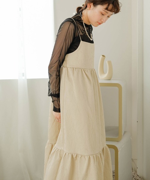 【SALE】【日本製】ジャガードキャミワンピース[J by blue]