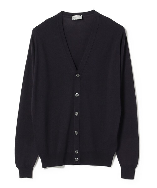 BEAMS F(ビームスエフ)の「JOHN SMEDLEY / BURLEY 24ゲージ ニット カーディガン(カーディガン/ボレロ・メンズ・ブラック/ネイビー・S/M/L)」の6枚目の写真