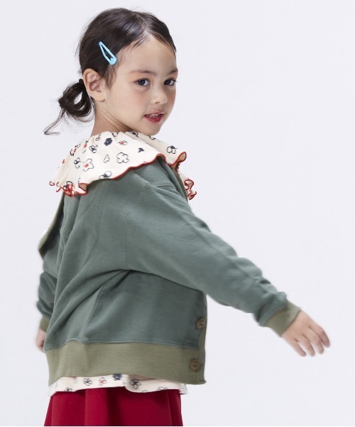 Life Support Products（ライフサポートプロダクツ）の「裏毛ミリタリーカーディガン（80～150cm）（カーディガン/ボレロ・キッズ・ブラック/カーキ/杢グレー・90/100/110/120/80/130/95/140/150）」の15枚目の写真