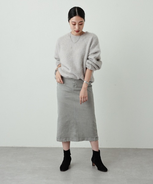 OUVRAGE CLASSE(ウヴラージュクラス)の「フォックスファークルーネックプルオーバー(ニット/セーター・レディース・アッシュグレー/ピンク/スミクロ・FREE)」の20枚目の写真