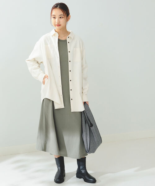 B:MING by BEAMS（ビーミングバイビームス）の「B:MING by BEAMS / ヘリンボーン シャツジャケット（ミリタリージャケット・レディース・アイボリー/スミクロ・SMALL/MEDIUM）」の5枚目の写真