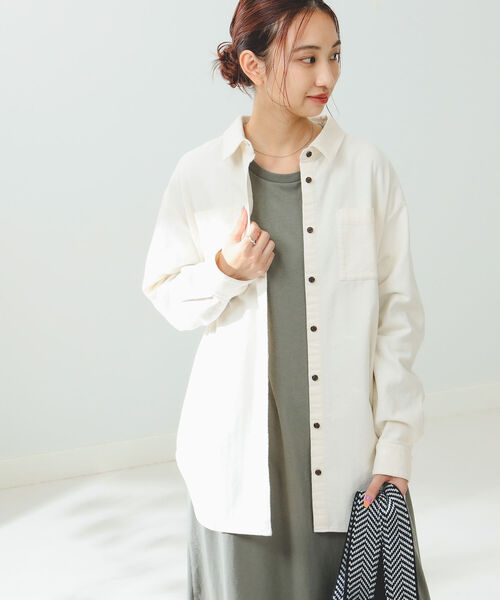 B:MING by BEAMS（ビーミングバイビームス）の「B:MING by BEAMS / ヘリンボーン シャツジャケット（ミリタリージャケット・レディース・アイボリー/スミクロ・SMALL/MEDIUM）」の16枚目の写真