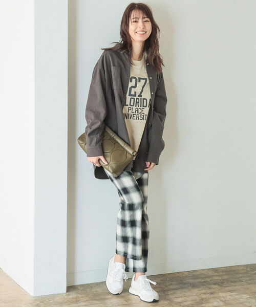 B:MING by BEAMS（ビーミングバイビームス）の「B:MING by BEAMS / ヘリンボーン シャツジャケット（ミリタリージャケット・レディース・アイボリー/スミクロ・SMALL/MEDIUM）」の6枚目の写真