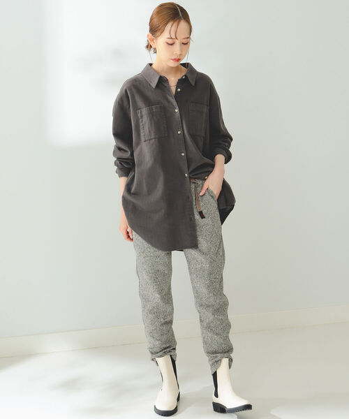 B:MING by BEAMS（ビーミングバイビームス）の「B:MING by BEAMS / ヘリンボーン シャツジャケット（ミリタリージャケット・レディース・アイボリー/スミクロ・SMALL/MEDIUM）」の19枚目の写真