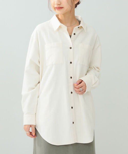 B:MING by BEAMS（ビーミングバイビームス）の「B:MING by BEAMS / ヘリンボーン シャツジャケット（ミリタリージャケット・レディース・アイボリー/スミクロ・SMALL/MEDIUM）」の17枚目の写真