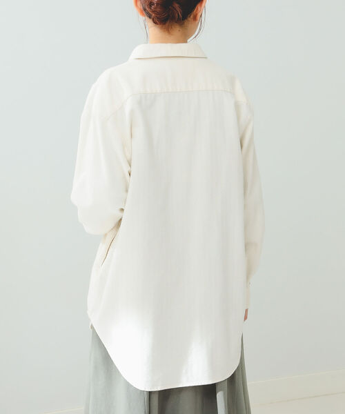 B:MING by BEAMS（ビーミングバイビームス）の「B:MING by BEAMS / ヘリンボーン シャツジャケット（ミリタリージャケット・レディース・アイボリー/スミクロ・SMALL/MEDIUM）」の4枚目の写真