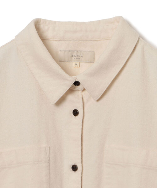 B:MING by BEAMS（ビーミングバイビームス）の「B:MING by BEAMS / ヘリンボーン シャツジャケット（ミリタリージャケット・レディース・アイボリー/スミクロ・SMALL/MEDIUM）」の7枚目の写真