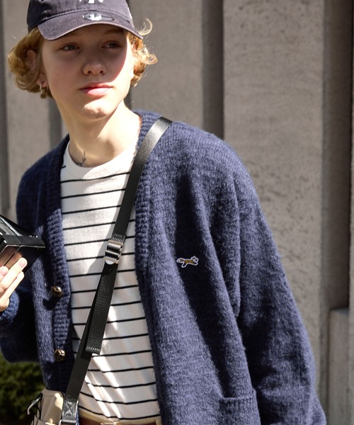 PENNEYS(ぺニーズ)の「【PENNEYS】ぺニーズ 別注 ロゴワッペン刺繍 モヘアライクミックスカラーニットルーズカーディガン(カーディガン/ボレロ・メンズ・ネイビー/チャコール/キャメル/グリーン・M/L)」の16枚目の写真