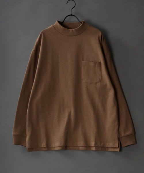 SITRY（シトリー）の「Heavy weight wide mock neck pullover/ヘビーウェイト ワイドモックネック プルオーバー（Tシャツ/カットソー・メンズ・ベージュ/サンドベージュ/グリーン/サックスブルー/ホワイト/チャコールグレー/ブラック・M/L/XL）」の5枚目の写真