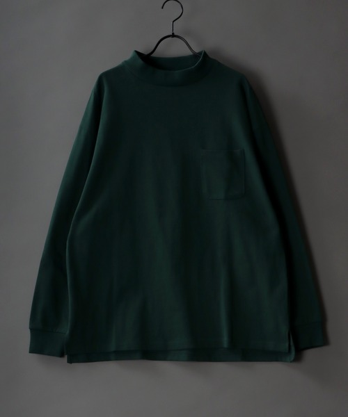 SITRY（シトリー）の「Heavy weight wide mock neck pullover/ヘビーウェイト ワイドモックネック プルオーバー（Tシャツ/カットソー・メンズ・ベージュ/サンドベージュ/グリーン/サックスブルー/ホワイト/チャコールグレー/ブラック・M/L/XL）」の7枚目の写真