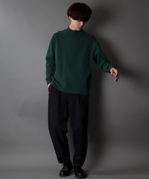 SITRY（シトリー）の「Heavy weight wide mock neck pullover/ヘビーウェイト ワイドモックネック プルオーバー（Tシャツ/カットソー・メンズ・ベージュ/サンドベージュ/グリーン/サックスブルー/ホワイト/チャコールグレー/ブラック・M/L/XL）」の22枚目の写真