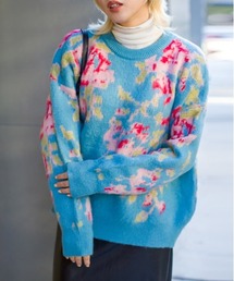 SpRay | シャギー花柄ニット(ニット/セーター)