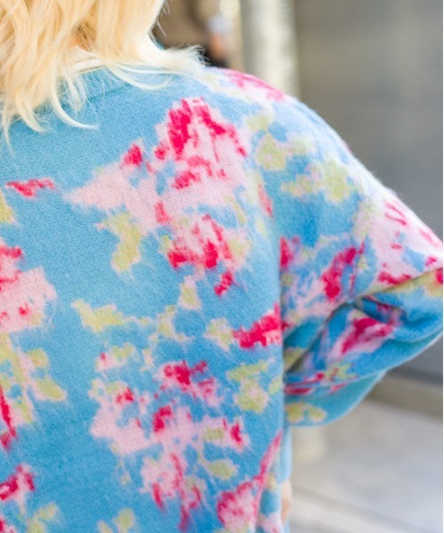 SpRay（スプレイ）の「シャギー花柄ニット（ニット/セーター・レディース・ダークパープル/ブルー・FREE）」の11枚目の写真