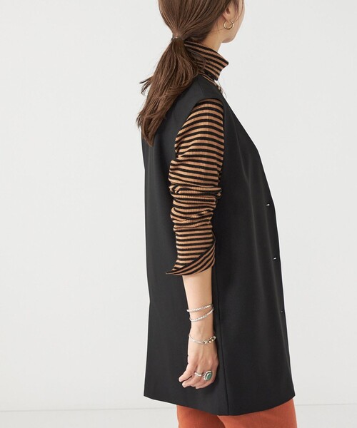 SHIPS any(シップス エニィ)の「SHIPS any:〈ウォッシャブル〉ノーカラー ジレ◇(ベスト・レディース・ブラック/カーキ・ONE SIZE)」の16枚目の写真