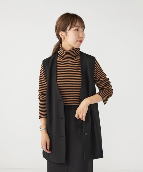 SHIPS any(シップス エニィ)の「SHIPS any:〈ウォッシャブル〉ノーカラー ジレ◇(ベスト・レディース・ブラック/カーキ・ONE SIZE)」の17枚目の写真