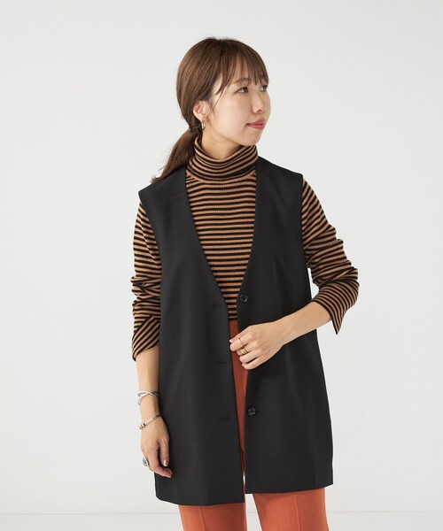 SHIPS any(シップス エニィ)の「SHIPS any:〈ウォッシャブル〉ノーカラー ジレ◇(ベスト・レディース・ブラック/カーキ・ONE SIZE)」の19枚目の写真