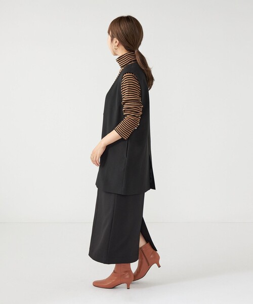 SHIPS any(シップス エニィ)の「SHIPS any:〈ウォッシャブル〉ノーカラー ジレ◇(ベスト・レディース・ブラック/カーキ・ONE SIZE)」の22枚目の写真