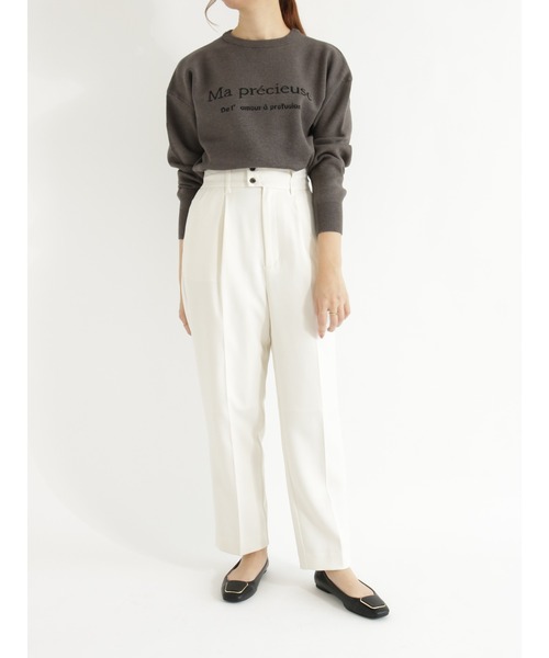 Te chichi（テチチ）の「ロゴジャカードニット（ニット/セーター・レディース・チャコール/ネイビー/ベージュ・ﾌﾘ-）」の4枚目の写真