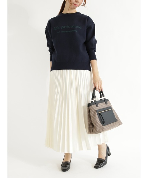 Te chichi（テチチ）の「ロゴジャカードニット（ニット/セーター・レディース・チャコール/ネイビー/ベージュ・ﾌﾘ-）」の6枚目の写真