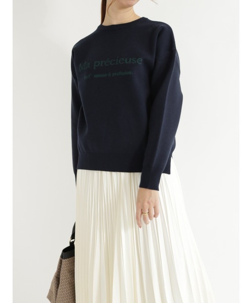 Te chichi（テチチ）の「ロゴジャカードニット（ニット/セーター・レディース・チャコール/ネイビー/ベージュ・ﾌﾘ-）」の7枚目の写真