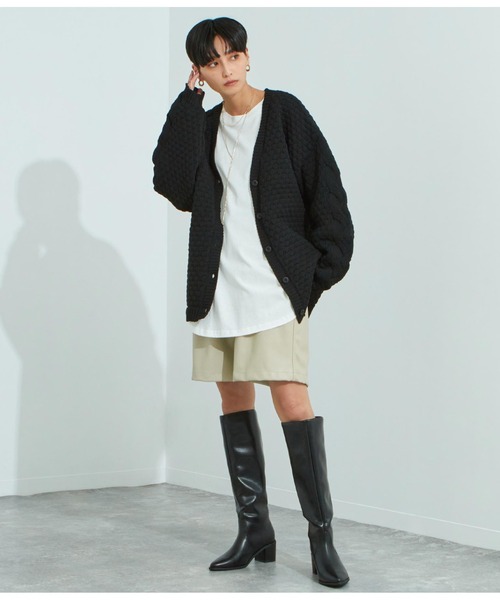 Settimissimo（セッティミッシモ）の「ポップコーン編みニットカーディガン（カーディガン/ボレロ・レディース・パープル/アイボリー/ブラック・FREE）」の8枚目の写真