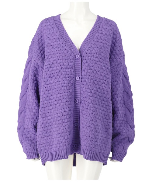 Settimissimo（セッティミッシモ）の「ポップコーン編みニットカーディガン（カーディガン/ボレロ・レディース・パープル/アイボリー/ブラック・FREE）」の13枚目の写真