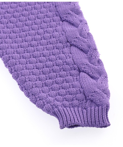Settimissimo（セッティミッシモ）の「ポップコーン編みニットカーディガン（カーディガン/ボレロ・レディース・パープル/アイボリー/ブラック・FREE）」の14枚目の写真