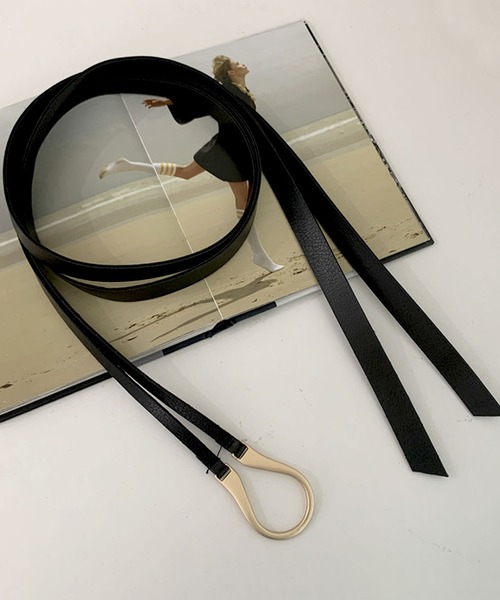 florist(フローリスト)の「無段階調整Uバックル細めタイベルト(ベルト・レディース・ブラック/ゴールド/シルバー・FREE)」の5枚目の写真