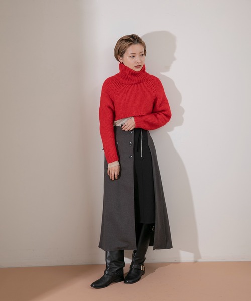 Eimee Law（エイミーロウ）の「バックレースアップショートニット（ニット/セーター・レディース・ライトベージュ/イエロー/ダークグレー/レッド/グリーン・38）」の13枚目の写真