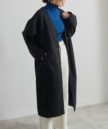 Fizz | 【Fizz/フィズ】　ウールライク ノーカラーロングコート(ノーカラーコート)