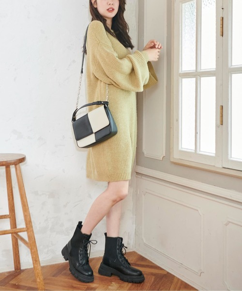 FREE'S MART(フリーズマート)の「◆畦ルーズミニニットワンピース(ワンピース・レディース・ベージュ/ブラウン/グリーン・SMALL/MEDIUM)」の16枚目の写真