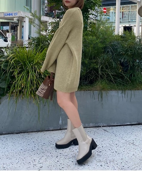 FREE'S MART(フリーズマート)の「◆畦ルーズミニニットワンピース(ワンピース・レディース・ベージュ/ブラウン/グリーン・SMALL/MEDIUM)」の6枚目の写真