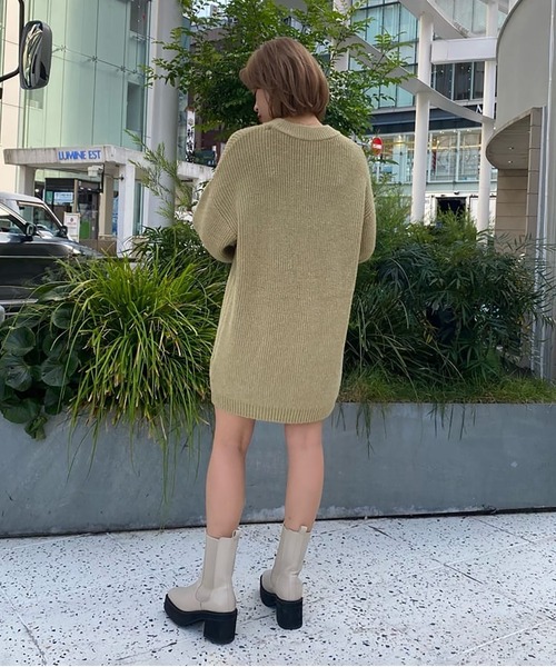 FREE'S MART(フリーズマート)の「◆畦ルーズミニニットワンピース(ワンピース・レディース・ベージュ/ブラウン/グリーン・SMALL/MEDIUM)」の7枚目の写真