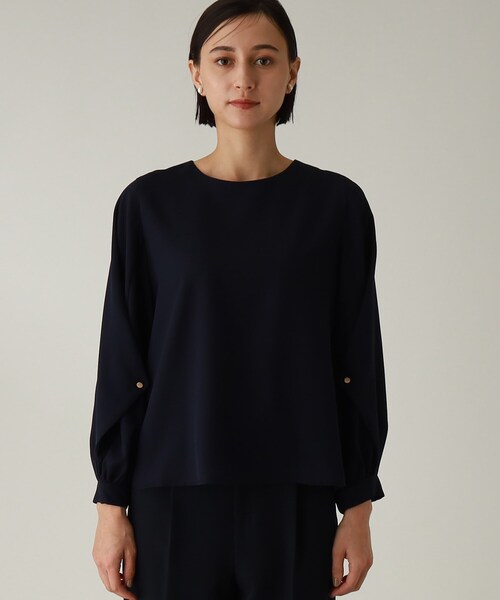 THE SHOP TK （ザ ショップ ティーケー ）の「◆【セレモニー/入卒/洗える】ジョーゼット袖シャーリングブラウス（シャツ/ブラウス・レディース・ホワイト系/ネイビー・11/12/13/14）」の10枚目の写真