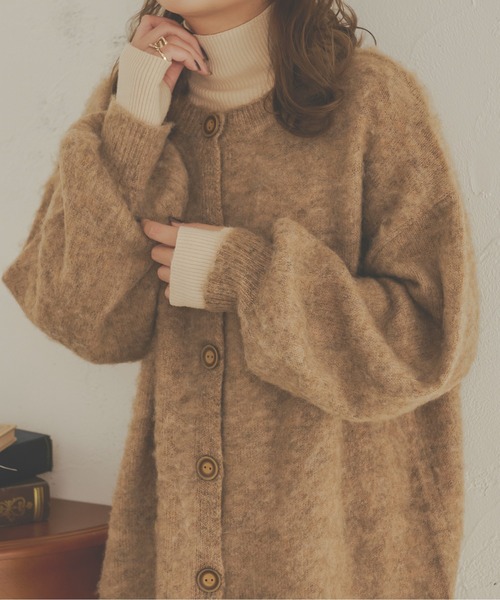 Ambre Neige（アンブルネージュ）の「ふわふわ暖か。前後2WAYメランジウールカーディガン／【WEB/EC限定商品】（カーディガン/ボレロ・レディース・ライトグリーン/アイボリー/ライトブラウン/ベージュ・FREE）」の11枚目の写真