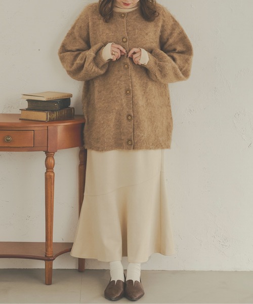 Ambre Neige（アンブルネージュ）の「ふわふわ暖か。前後2WAYメランジウールカーディガン／【WEB/EC限定商品】（カーディガン/ボレロ・レディース・ライトグリーン/アイボリー/ライトブラウン/ベージュ・FREE）」の16枚目の写真