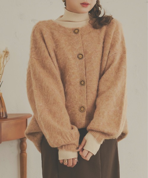 Ambre Neige（アンブルネージュ）の「ふわふわ暖か。前後2WAYメランジウールカーディガン／【WEB/EC限定商品】（カーディガン/ボレロ・レディース・ライトグリーン/アイボリー/ライトブラウン/ベージュ・FREE）」の20枚目の写真