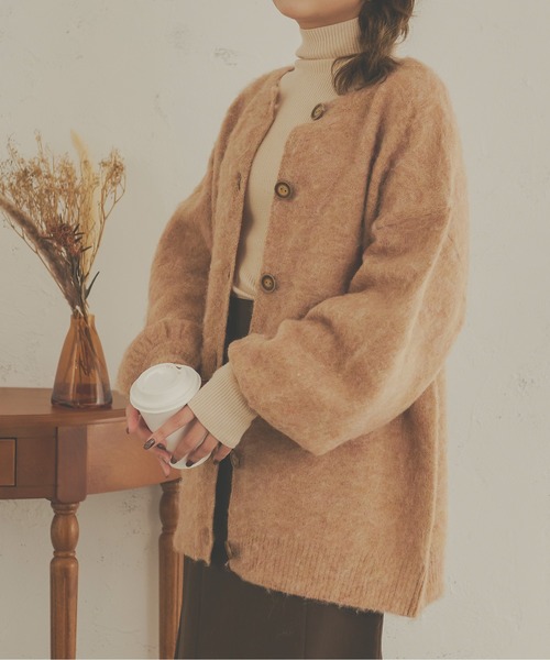 Ambre Neige（アンブルネージュ）の「ふわふわ暖か。前後2WAYメランジウールカーディガン／【WEB/EC限定商品】（カーディガン/ボレロ・レディース・ライトグリーン/アイボリー/ライトブラウン/ベージュ・FREE）」の19枚目の写真