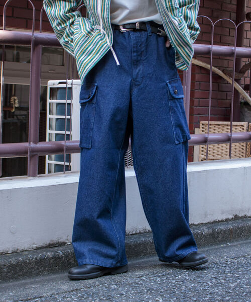 ARMY TWILL（アーミーツイル）の「【ARMY TWILL/アーミーツイル】DENIM CARGO PANTS デニム カーゴパンツ（デニムパンツ・メンズ・ライトブルー/インディゴブルー・M/L）」の6枚目の写真