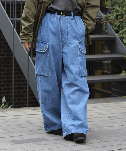 ARMY TWILL（アーミーツイル）の「【ARMY TWILL/アーミーツイル】DENIM CARGO PANTS デニム カーゴパンツ（デニムパンツ・メンズ・ライトブルー/インディゴブルー・M/L）」の21枚目の写真