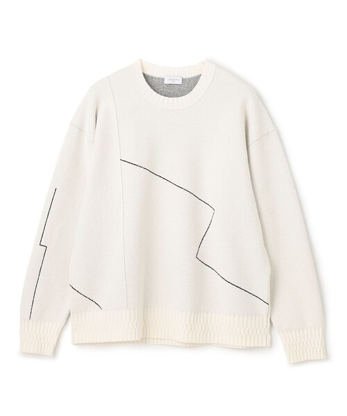 JOSEPH STUDIO(ジョゼフストゥディオ)の「【洗える・ユニセックス】ラインパイルジャガード ラウンドネックニット(ニット/セーター・メンズ・ホワイト系/ブラック系・SMALL/MEDIUM/LARGE)」の15枚目の写真