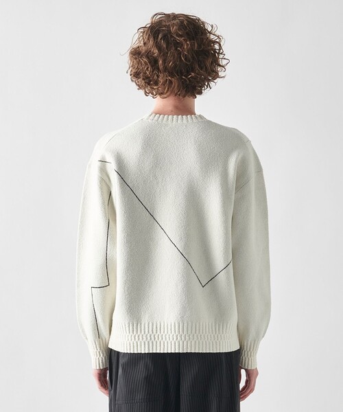 JOSEPH STUDIO(ジョゼフストゥディオ)の「【洗える・ユニセックス】ラインパイルジャガード ラウンドネックニット(ニット/セーター・メンズ・ホワイト系/ブラック系・SMALL/MEDIUM/LARGE)」の20枚目の写真
