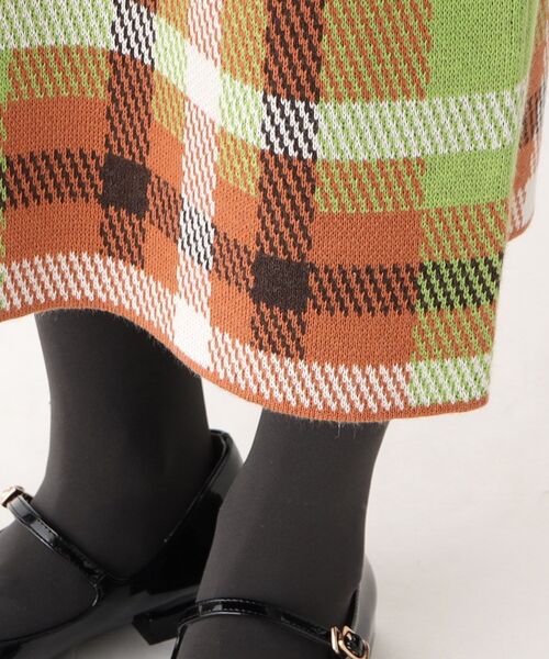 OPAQUE.CLIP（オペークドットクリップ）の「◆【PORTMAN／ポートマン】チェックジャカードタイトニットスカート（スカート・レディース・グリーン系その他3/オレンジ系その他3・38/40）」の7枚目の写真