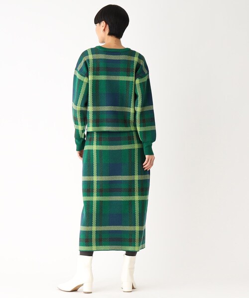 OPAQUE.CLIP（オペークドットクリップ）の「◆【PORTMAN／ポートマン】チェックジャカードタイトニットスカート（スカート・レディース・グリーン系その他3/オレンジ系その他3・38/40）」の13枚目の写真