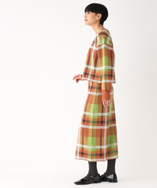 OPAQUE.CLIP（オペークドットクリップ）の「◆【PORTMAN／ポートマン】チェックジャカードタイトニットスカート（スカート・レディース・グリーン系その他3/オレンジ系その他3・38/40）」の17枚目の写真