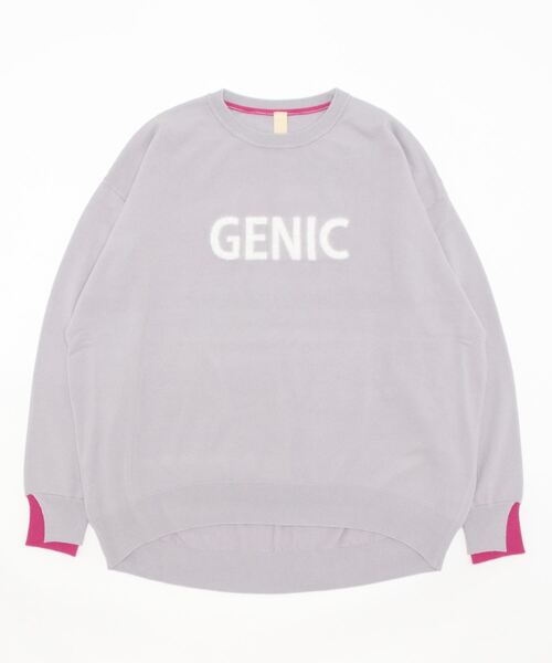 Q(キュー)の「ロゴニット(ニット/セーター・レディース・ライトグレー/オレンジ・MEDIUM)」の4枚目の写真